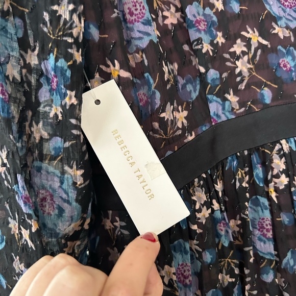 Rebecca Taylor designer silk & cotton floral dress size 8 BRAND NEW WITH TAGS - Picture 8 of 10